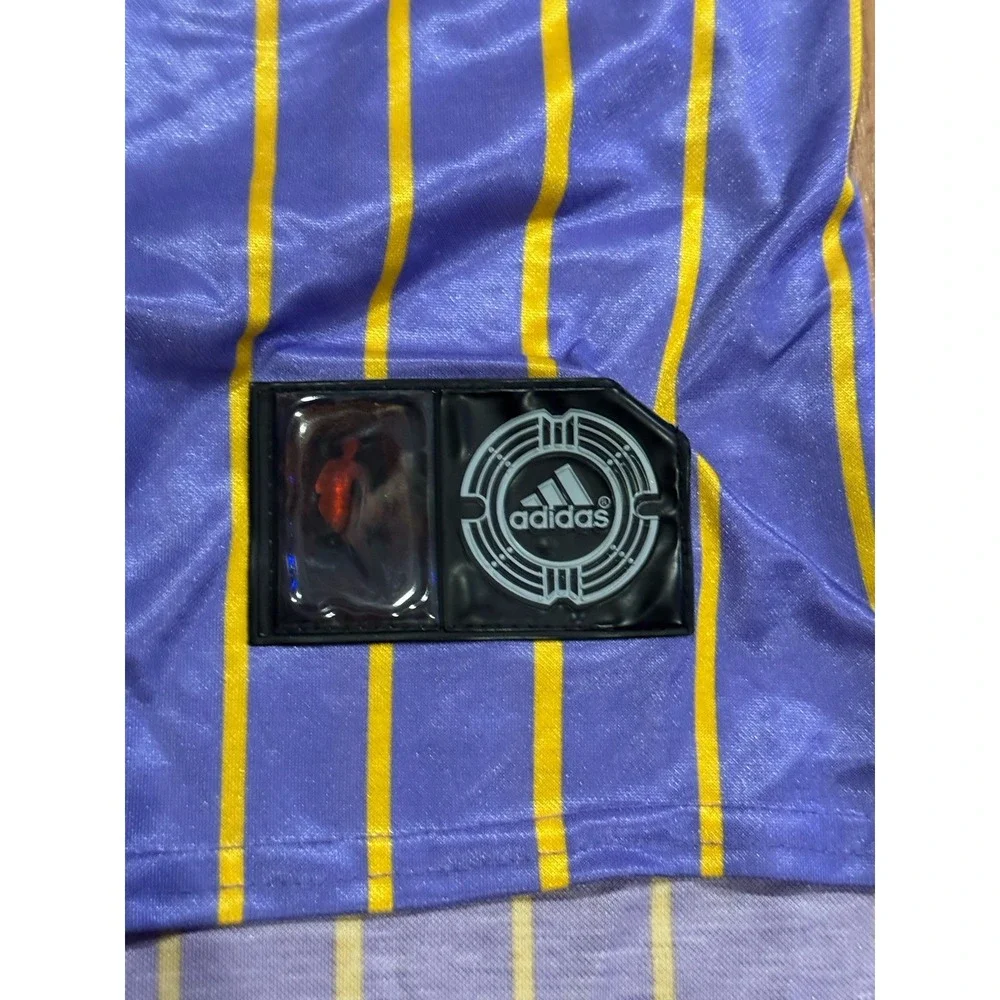 Vintage 90s Adidas Los Angeles Lakers Satin Soccer Jersey L Kobe Bryant Rare